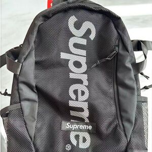 Large Supreme Mesh Backpack Streetwear - Black